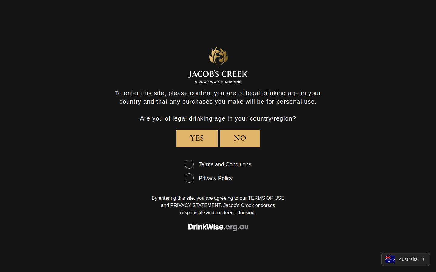 jacobscreek.com homepage screenshot