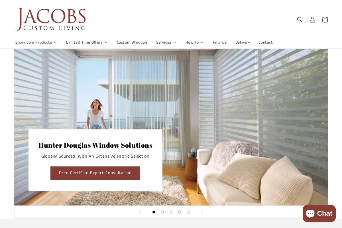 jacobscustomliving.com homepage screenshot