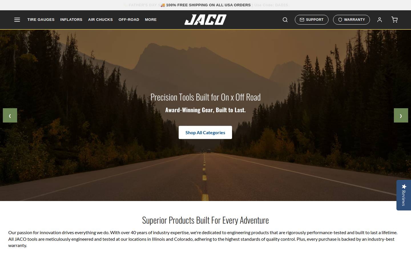 jacosuperiorproducts.com homepage screenshot