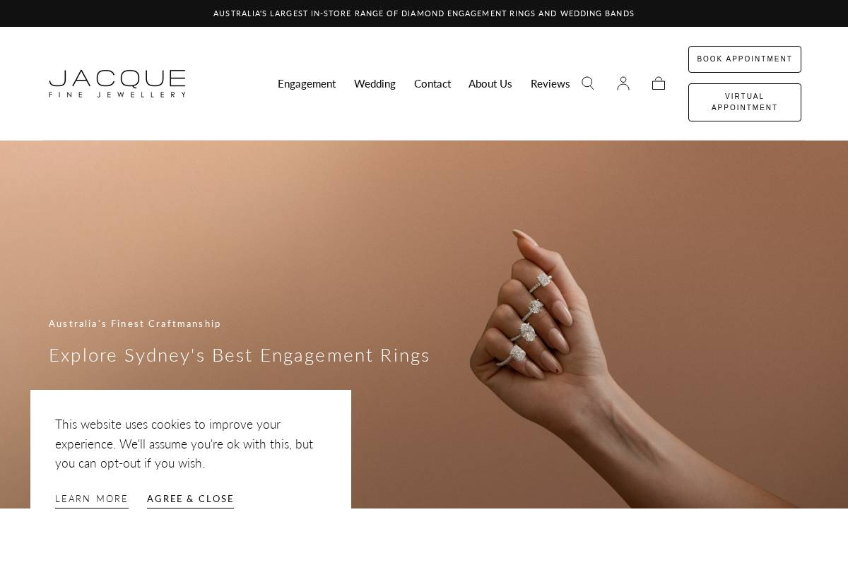 jacquefinejewellery.com.au homepage screenshot