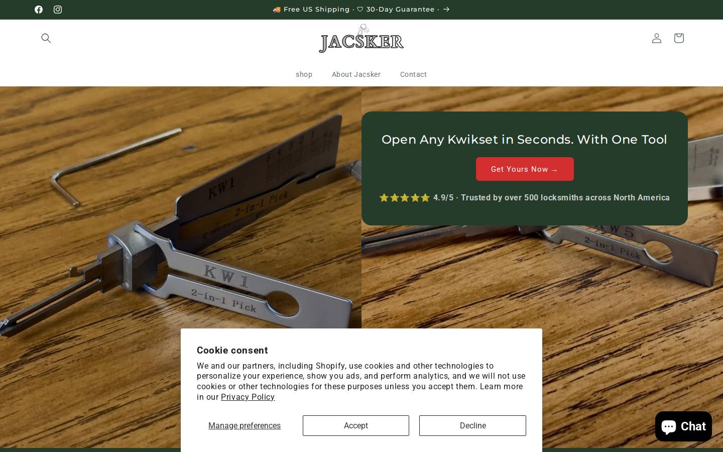 jacsker.store homepage screenshot
