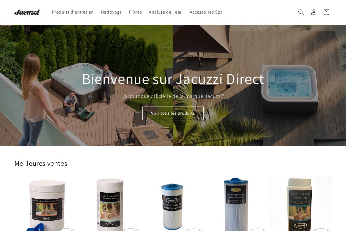 Jacuzzidirect homepage screenshot