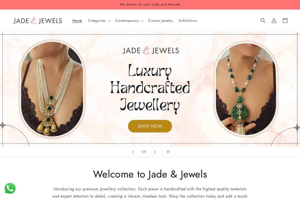 jadeandjewels.com homepage screenshot