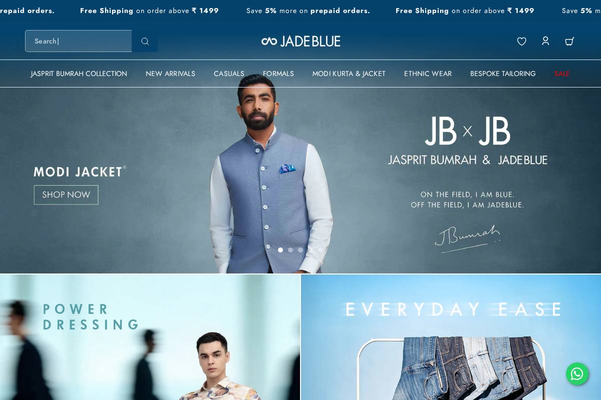 jadeblue.com homepage screenshot