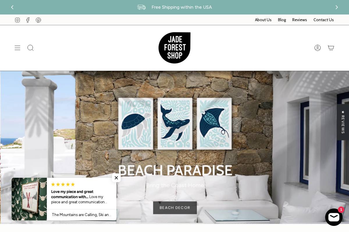 jadeforestshop.com homepage screenshot