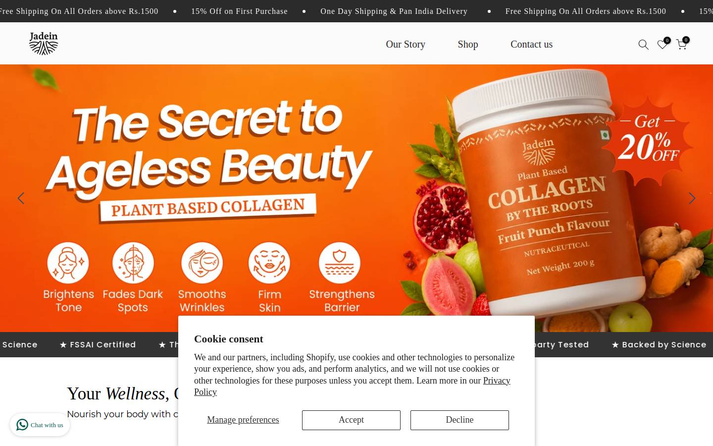 jadein.in homepage screenshot