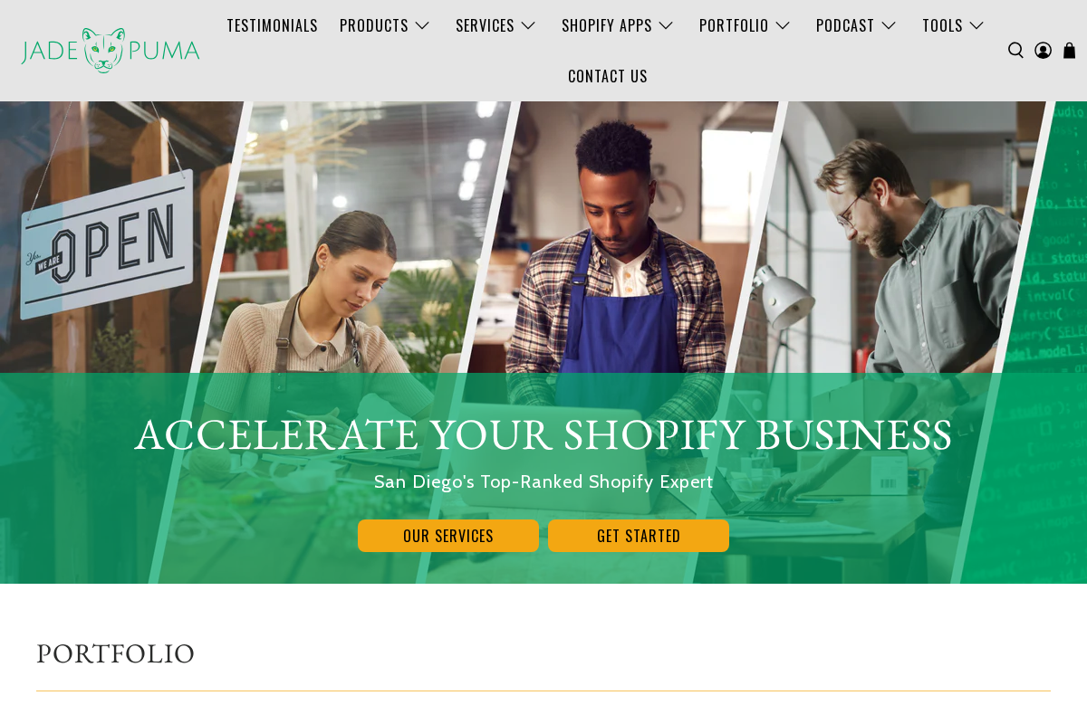 JadePuma homepage screenshot