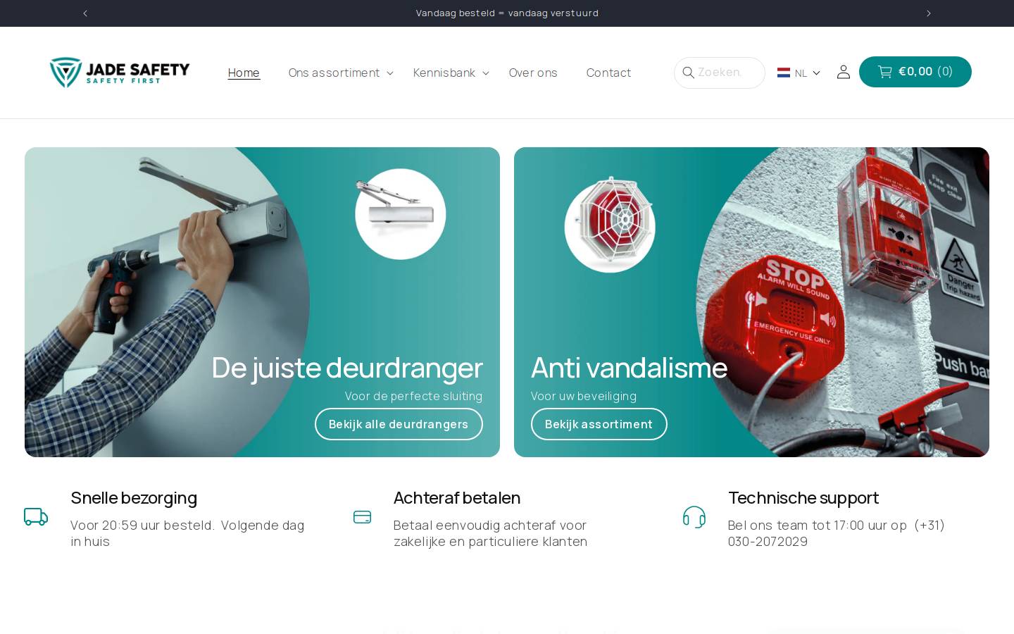 Jadesafety homepage screenshot