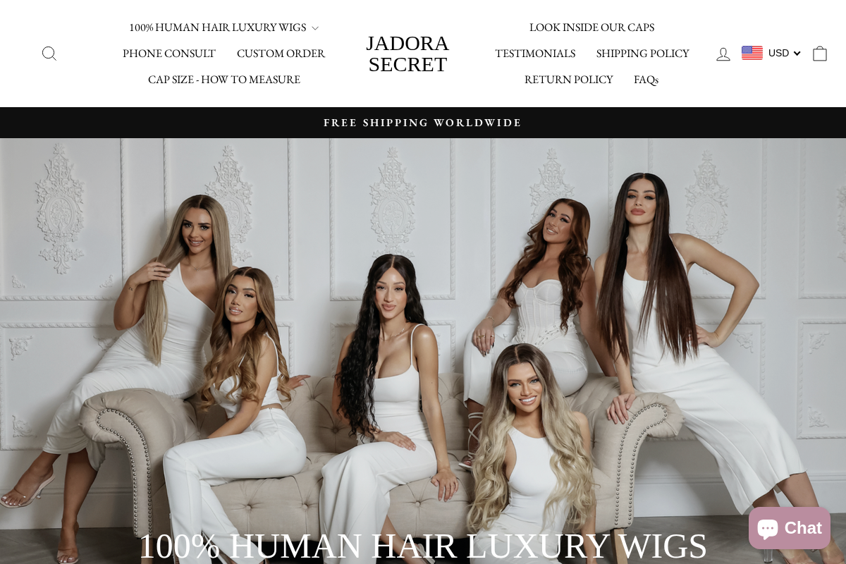 Jadora Secret homepage screenshot