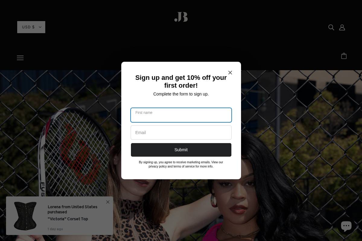 jadoreboutique.store homepage screenshot