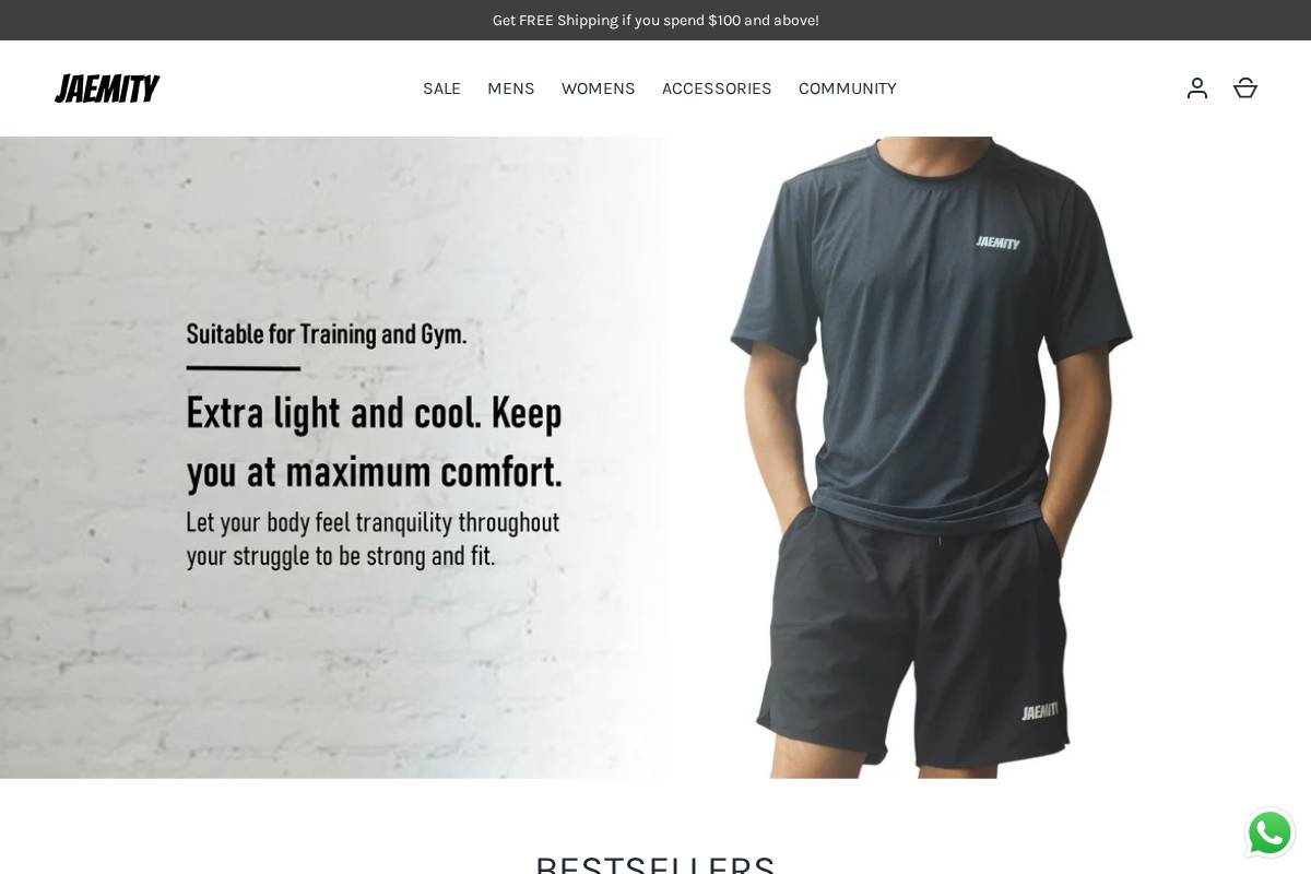 jaemity.store homepage screenshot