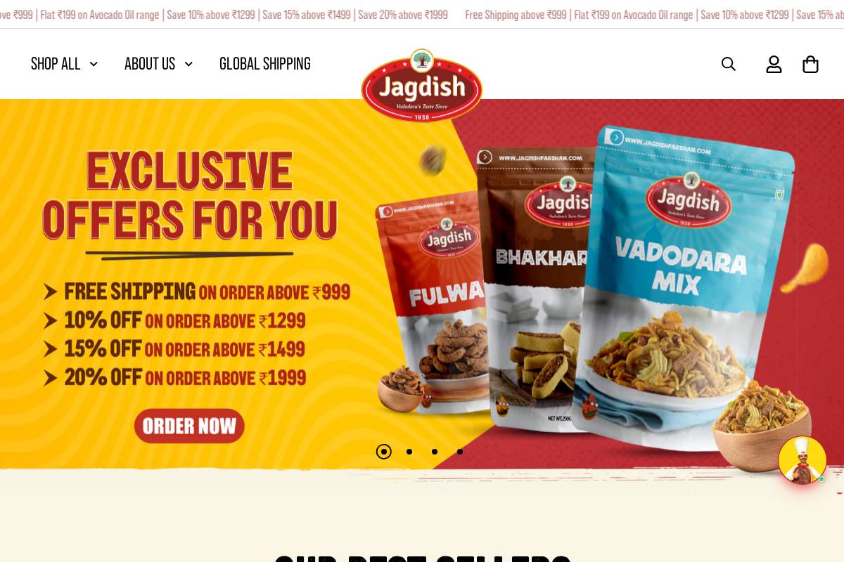 jagdishfarshan.com homepage screenshot