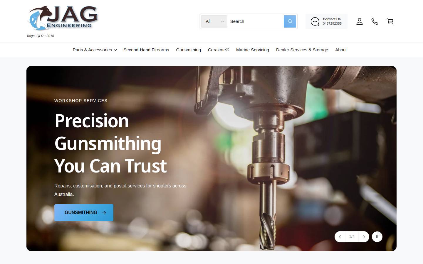 jageng.com.au homepage screenshot
