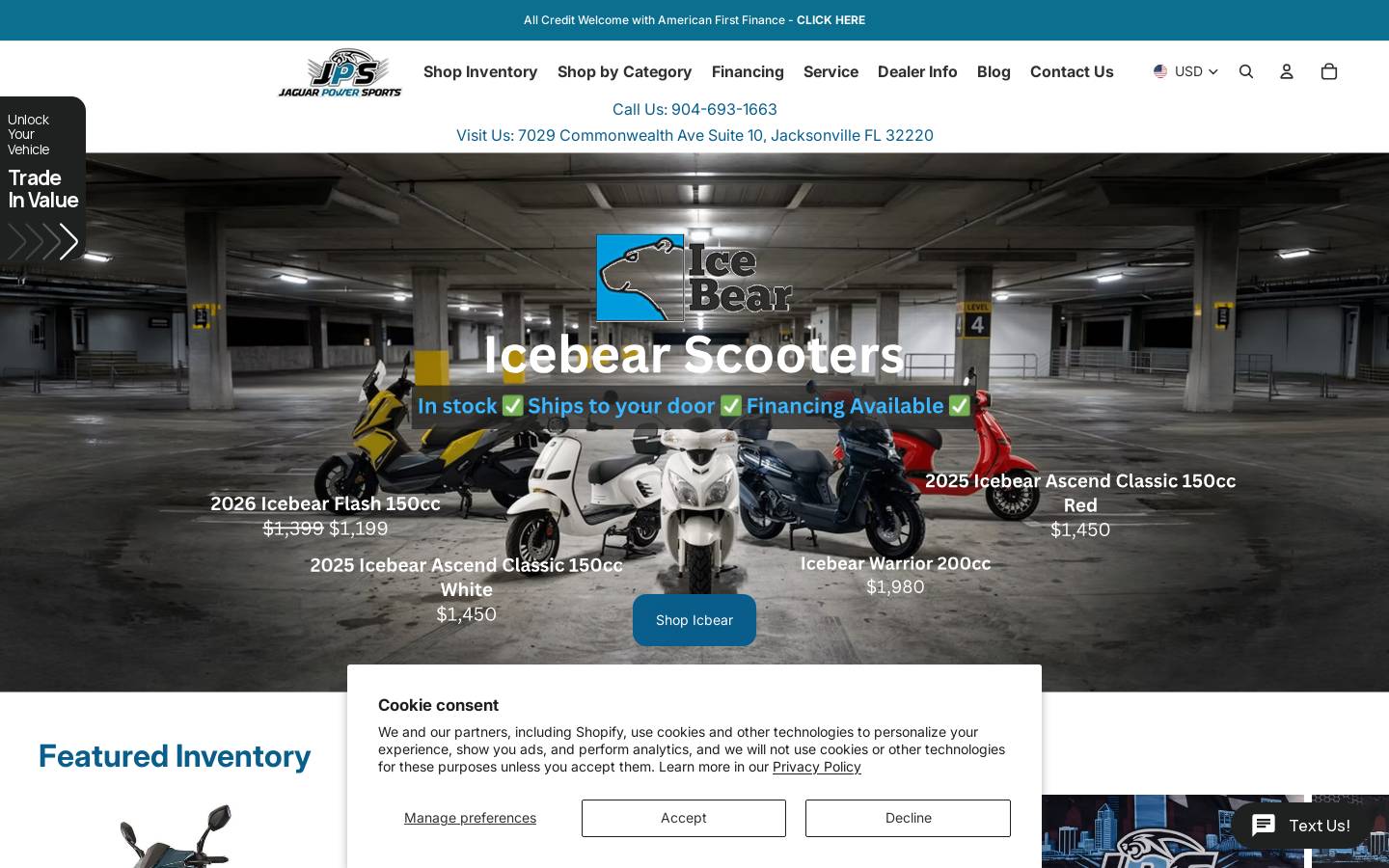 jaguarpowersports.com homepage screenshot