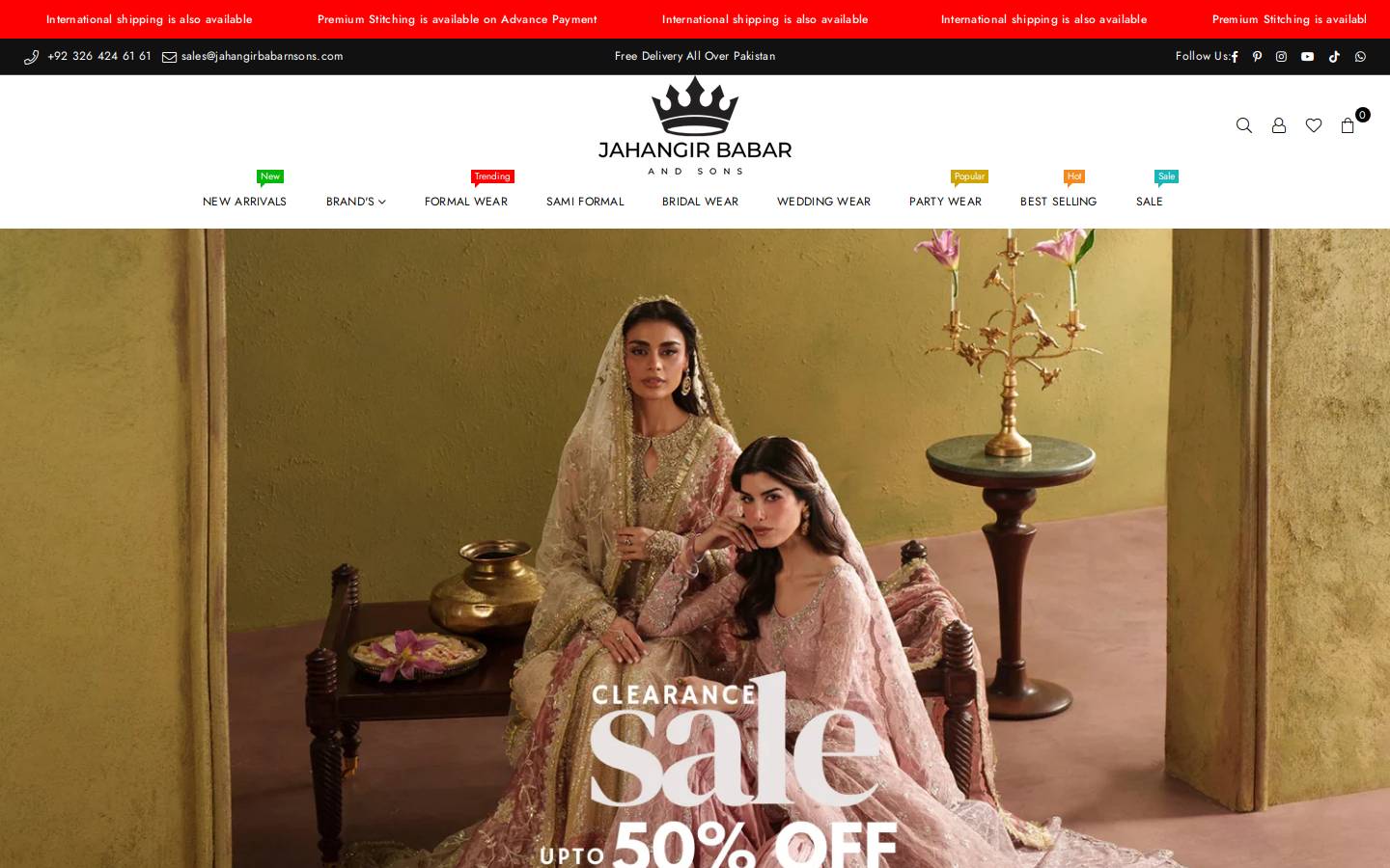 jahangirbabarnsons.com homepage screenshot