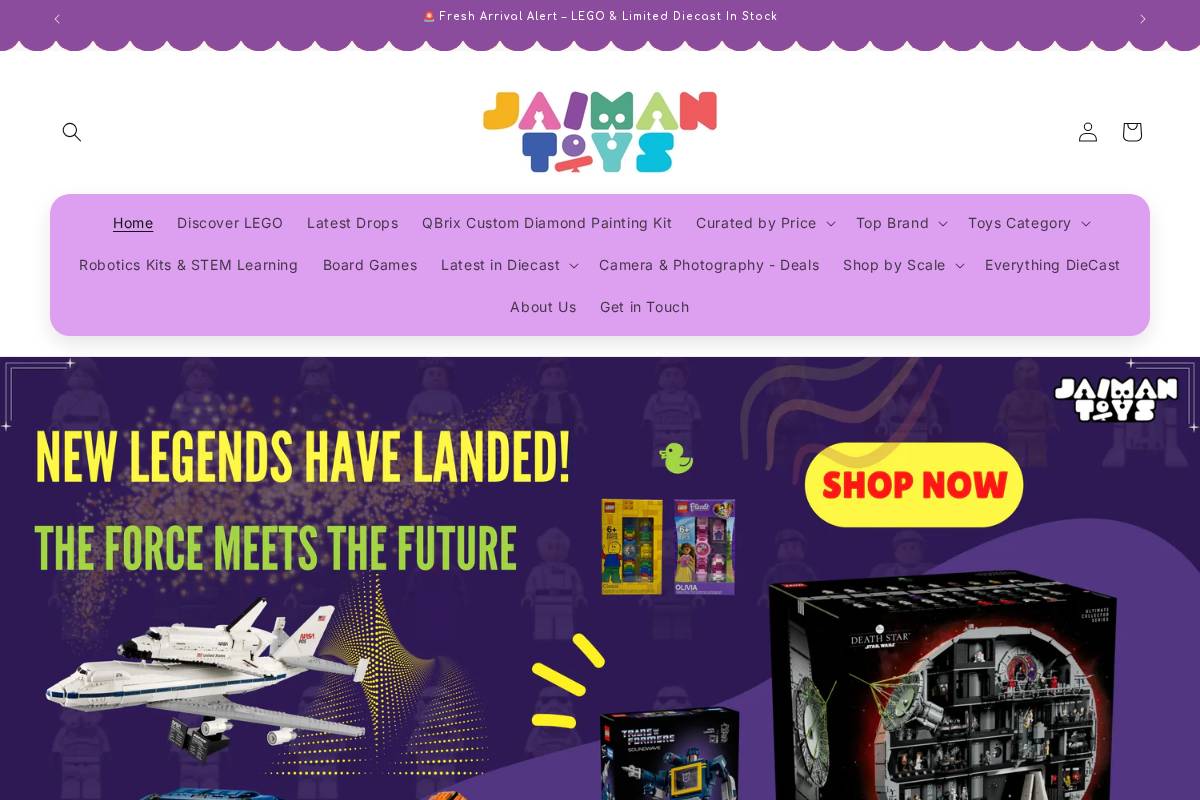 jaimantoys.com homepage screenshot
