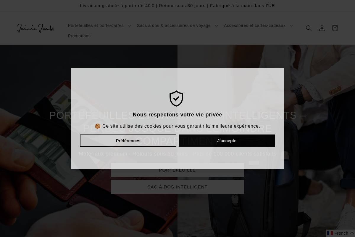 jaimiejacobs.fr homepage screenshot