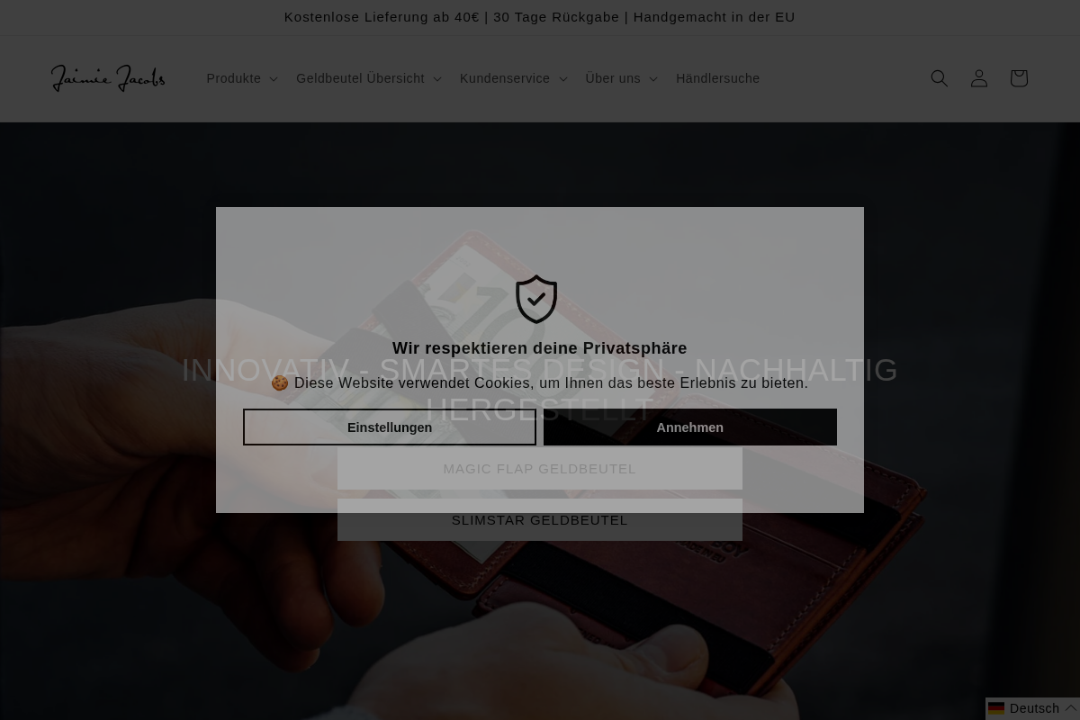 Jaimie Jacobs homepage screenshot