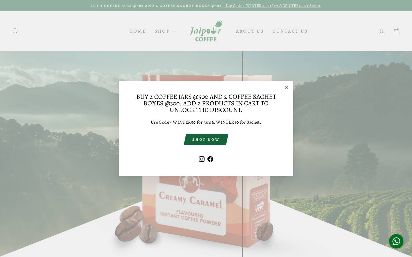 jaipourcoffee.in homepage screenshot