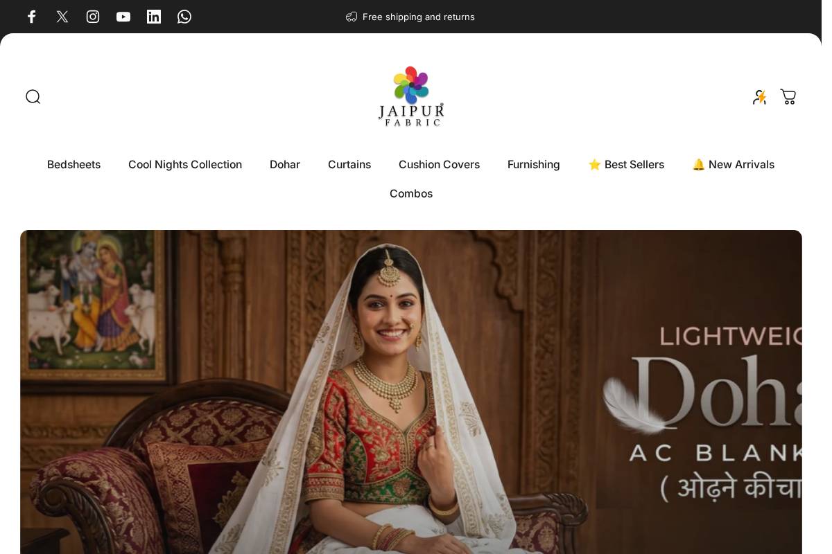 Jaipur Fabric homepage screenshot