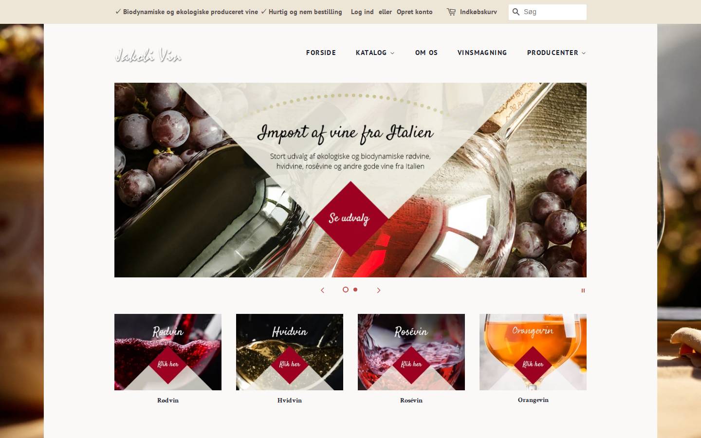 jakobi-vin.dk homepage screenshot
