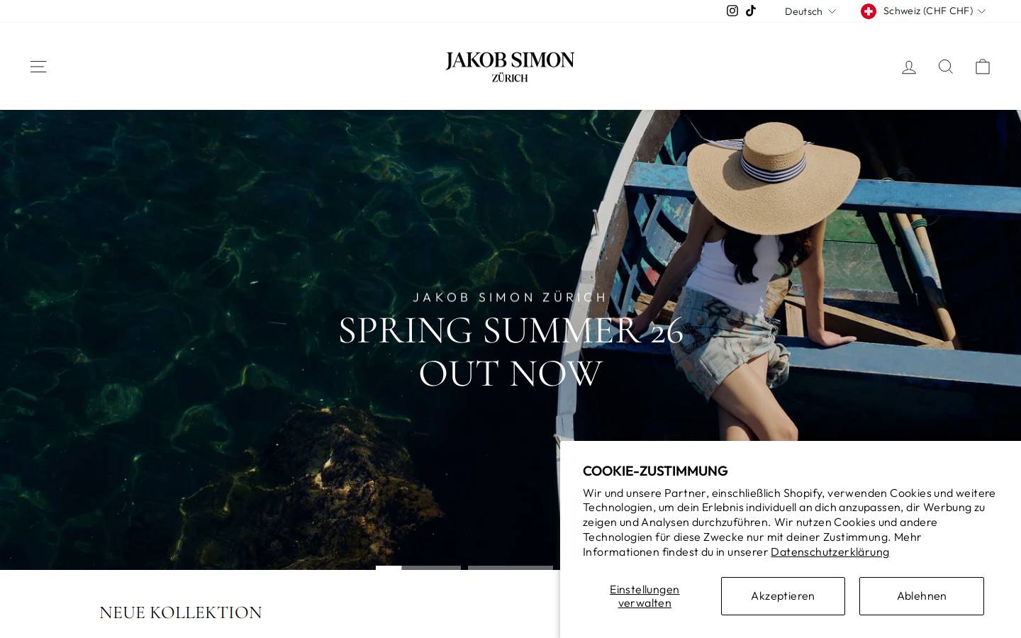 Jakob Simon Zürich homepage screenshot