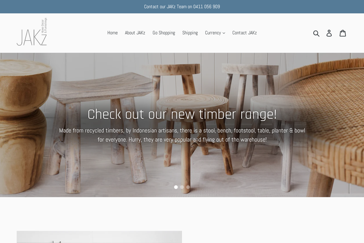 jakzhomedecor.com.au homepage screenshot