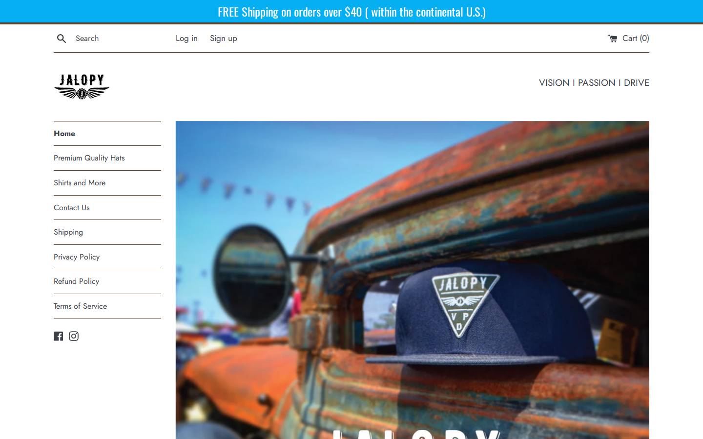 jalopyapparel.com homepage screenshot