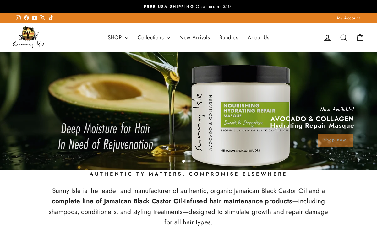 Jamaican Black Castor Oil homepage screenshot