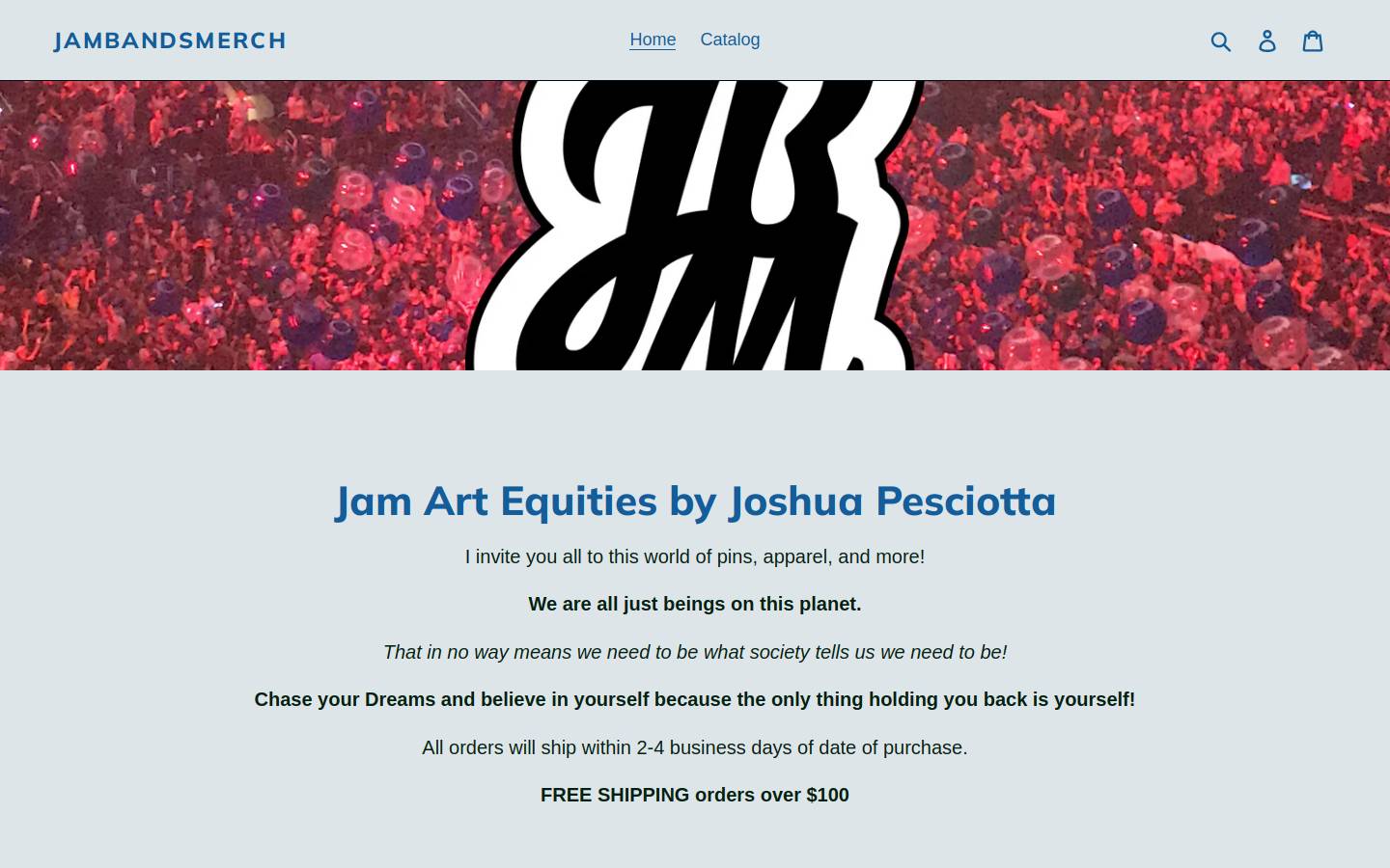 jambandsmerch.com homepage screenshot