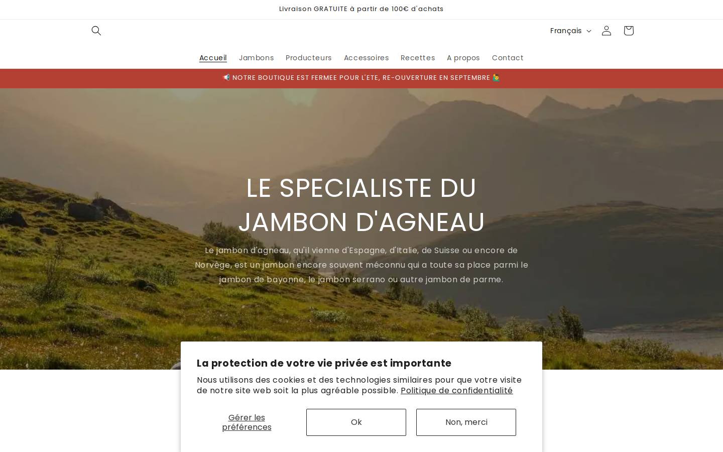 jambon-agneau.fr homepage screenshot