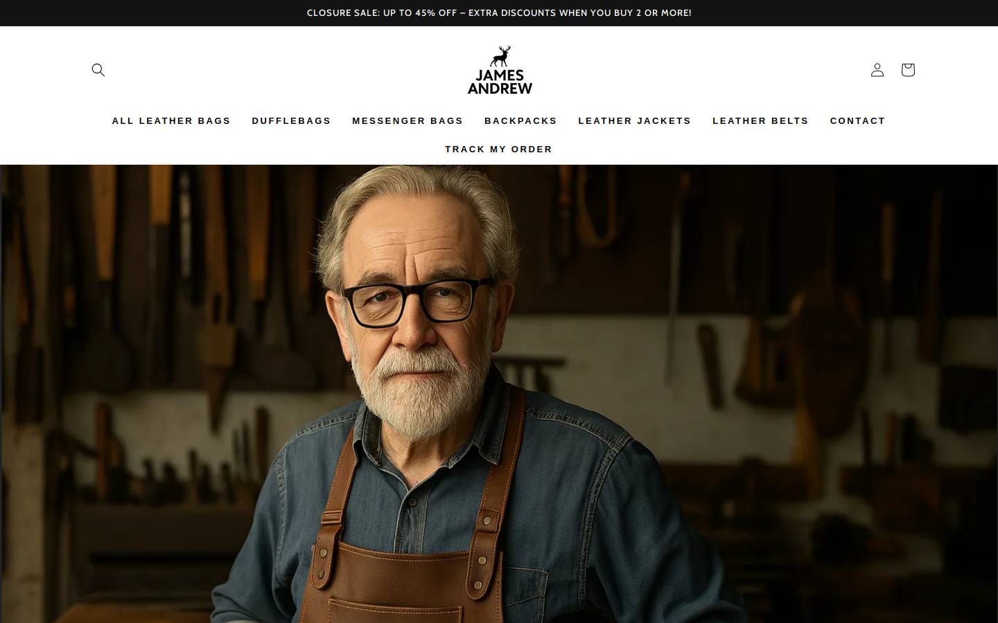 James Andrew homepage screenshot