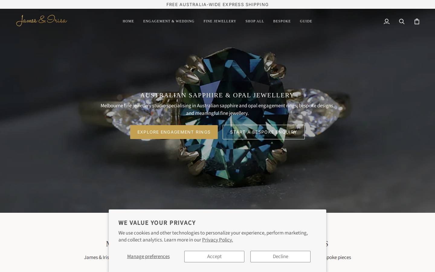 jamesandirisa.com.au homepage screenshot