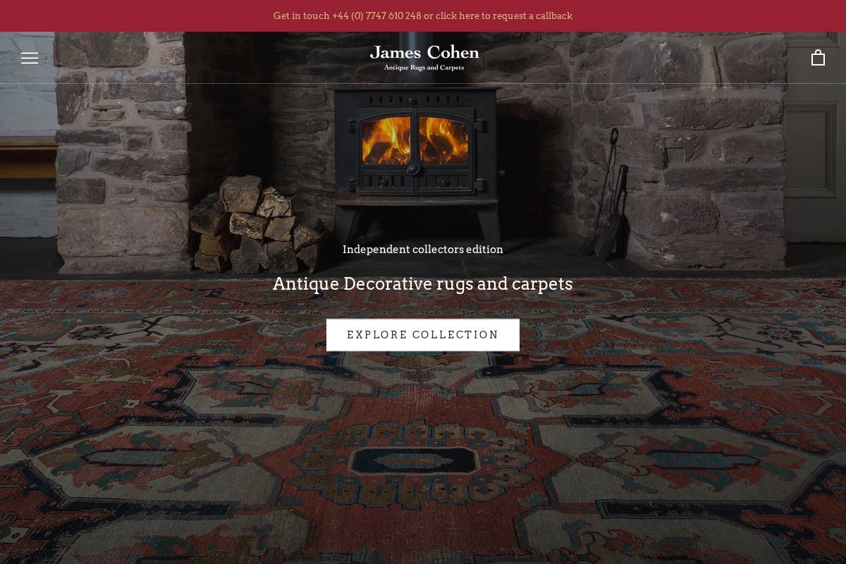 jamescohencarpets.com homepage screenshot