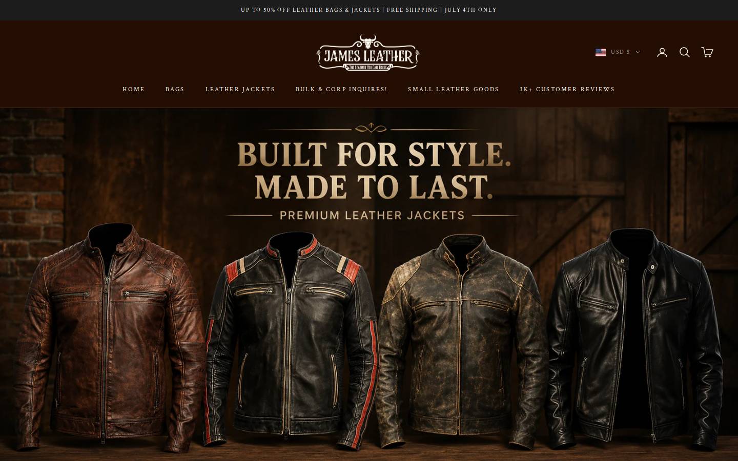 jamesleather.com homepage screenshot