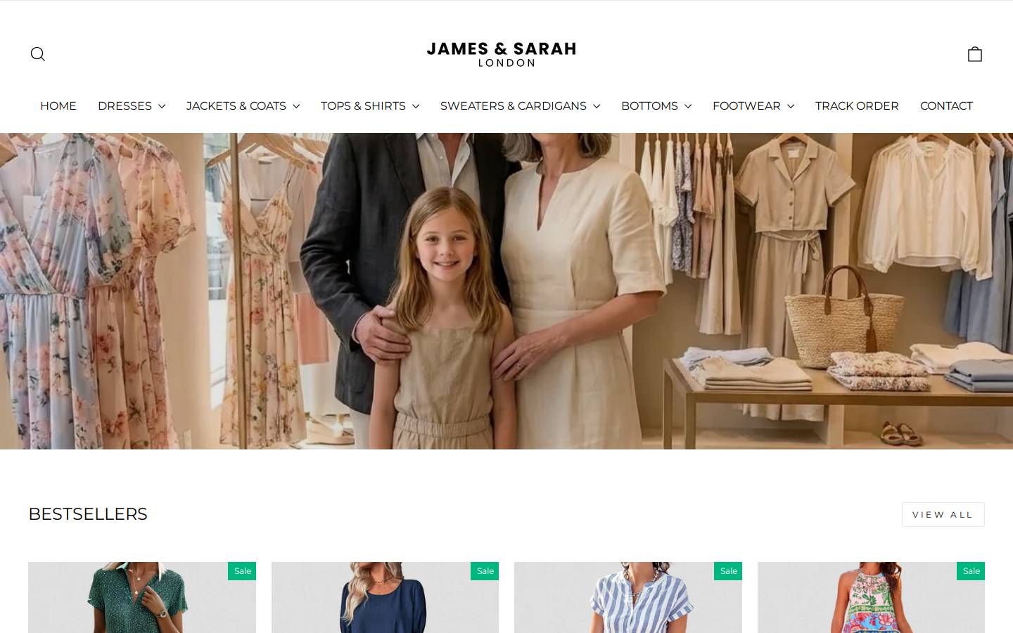 jamessarah-london.com homepage screenshot