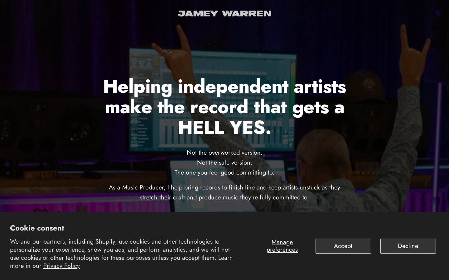jameywarren.com homepage screenshot