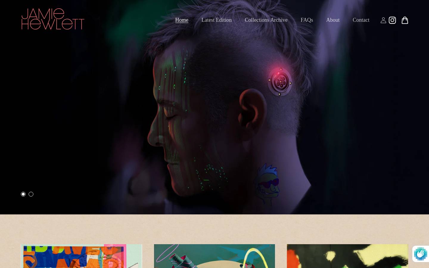 jamiehewlett.com homepage screenshot