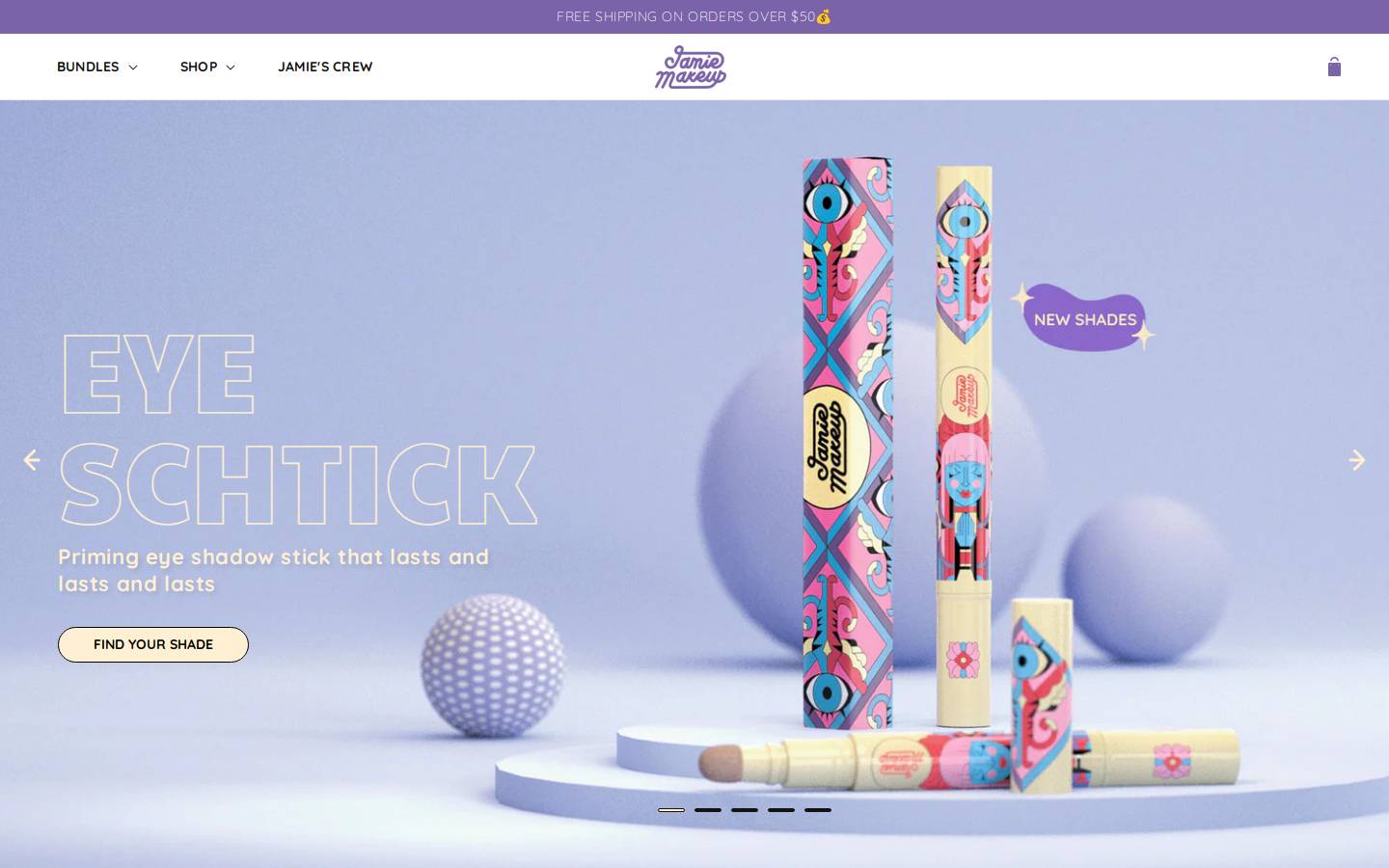 jamiemakeup.com homepage screenshot