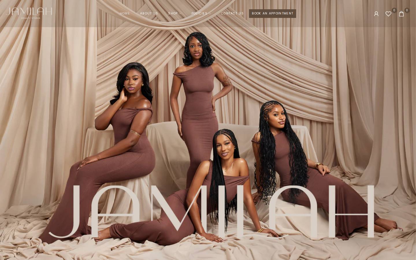 jamilahbeautystudio.com homepage screenshot