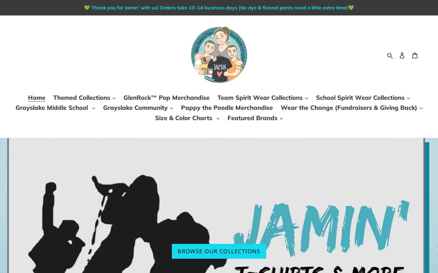 jamintshirts.com homepage screenshot