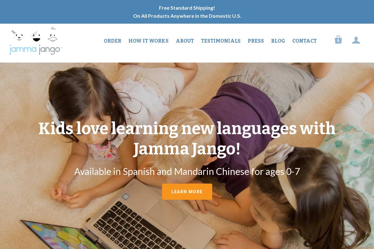 Jamma Jango homepage screenshot
