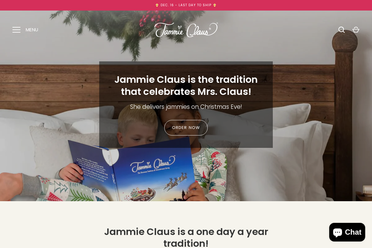 jammieclaus.com homepage screenshot