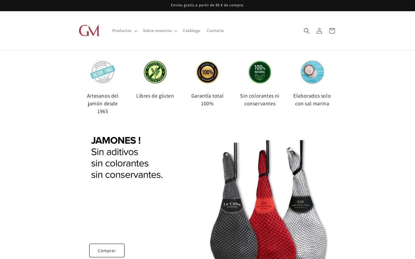 jamonesgargallomora.com homepage screenshot