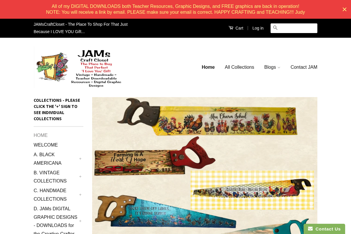 JAMsCraftCloset homepage screenshot