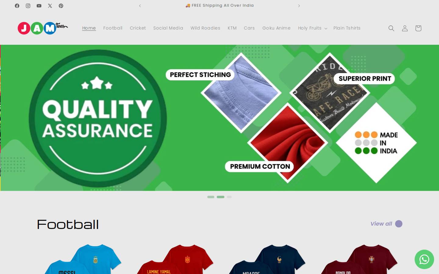 jamtees.online homepage screenshot