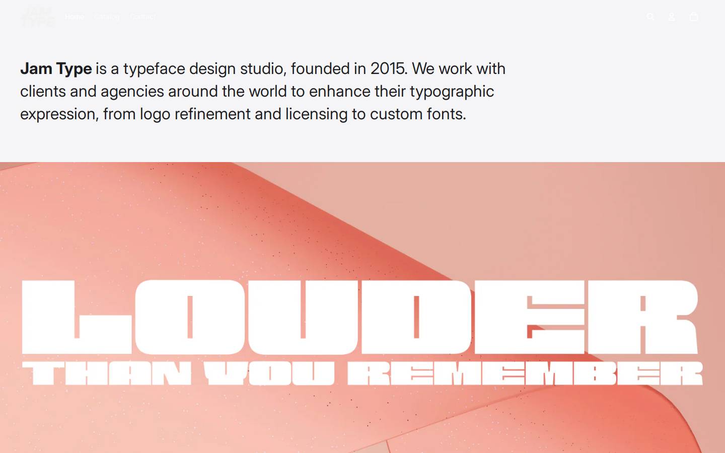 jamtype.com homepage screenshot