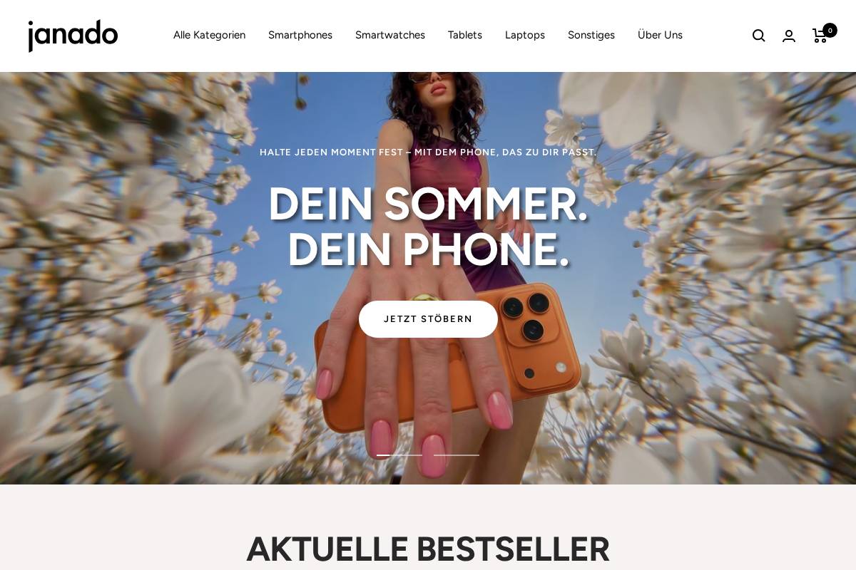 Janado homepage screenshot