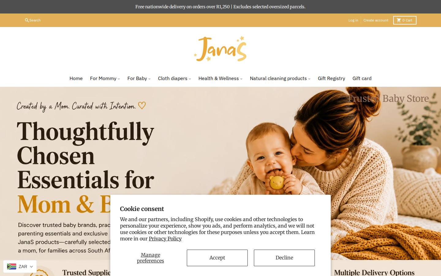 janas.co.za homepage screenshot