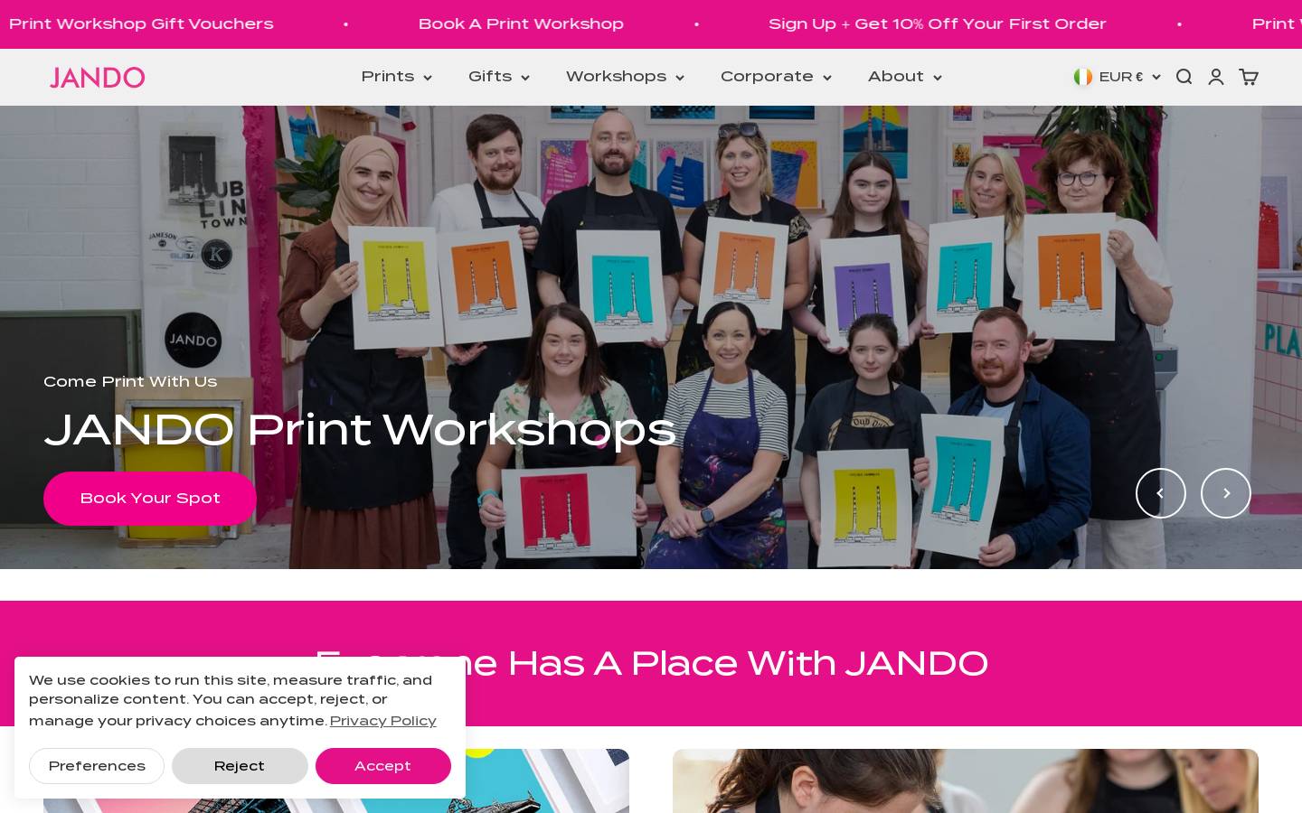 JANDO homepage screenshot